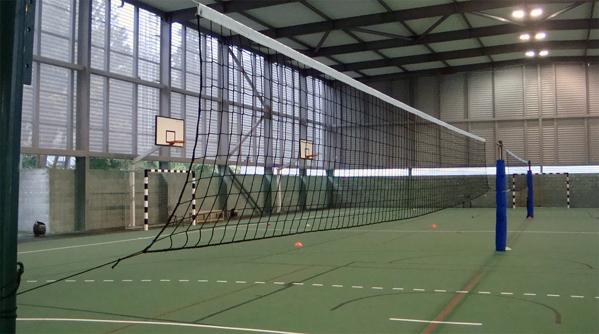 3 FIXED VOLLEYBALL POSTS FOR DOUBLE COURT
