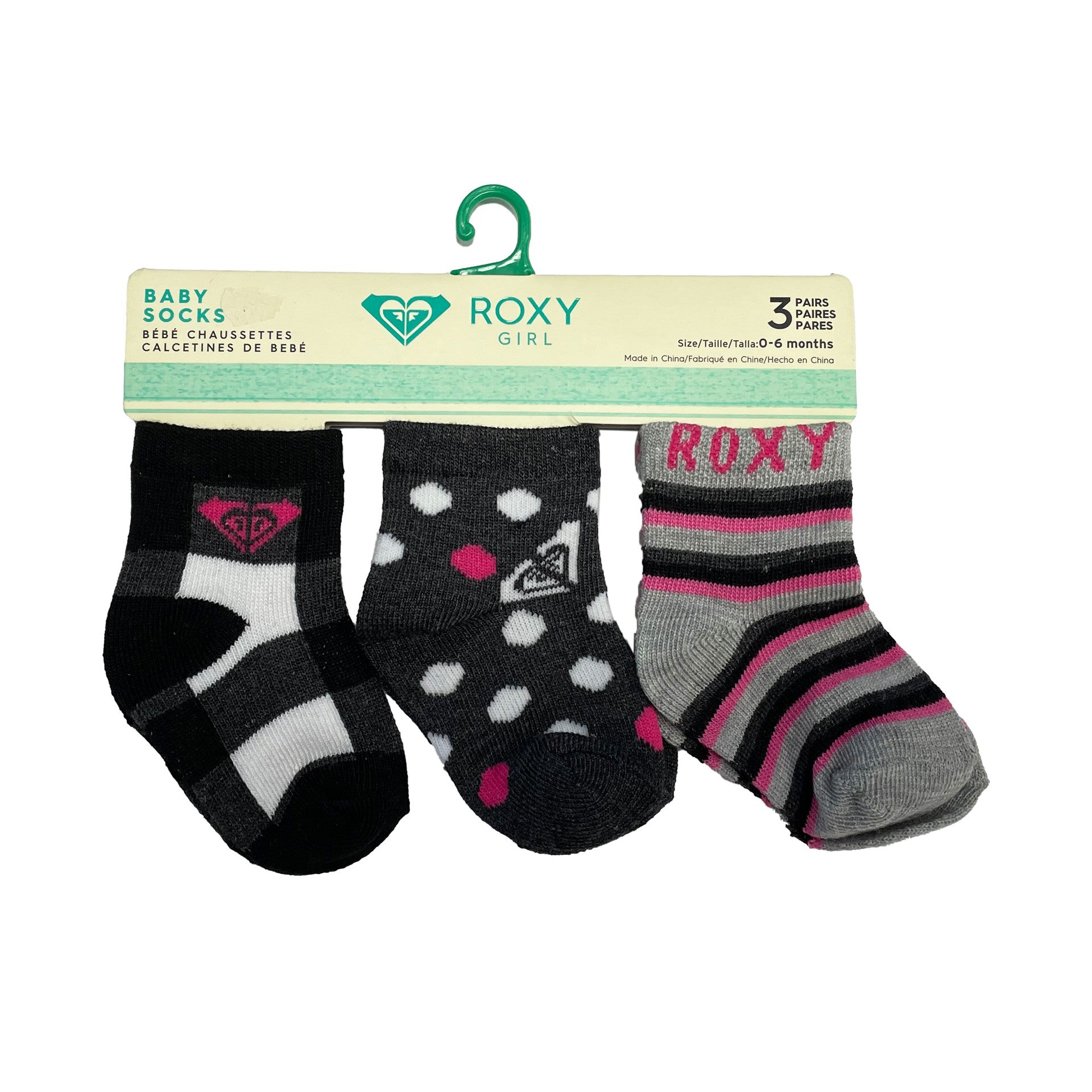 PACK DE 3 CHAUSSETTES BÉBÉ ROXY INSIDE SPARK LOGO 66092T