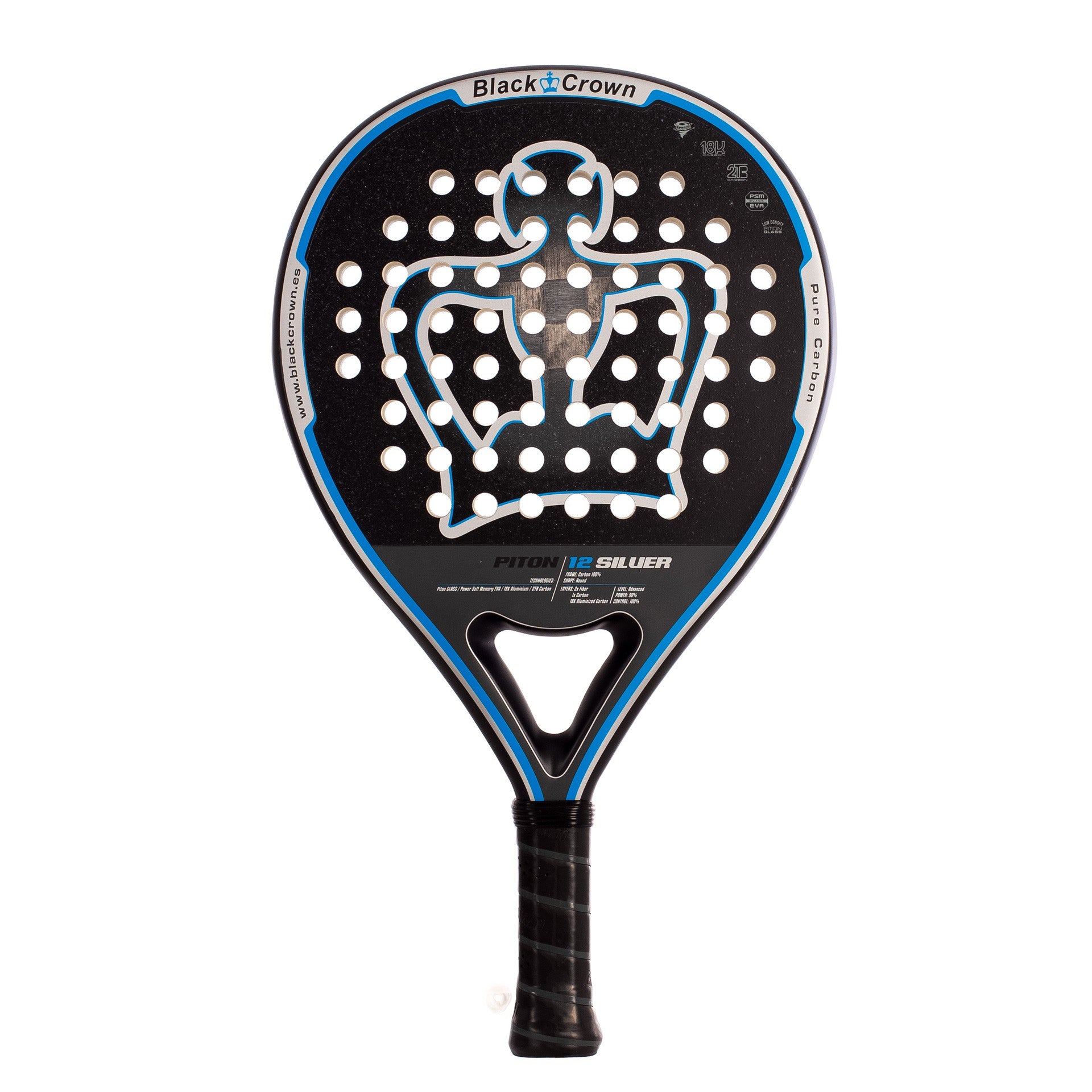 PADDLE RACKET BLACK CROWN PITON 12 SILVER