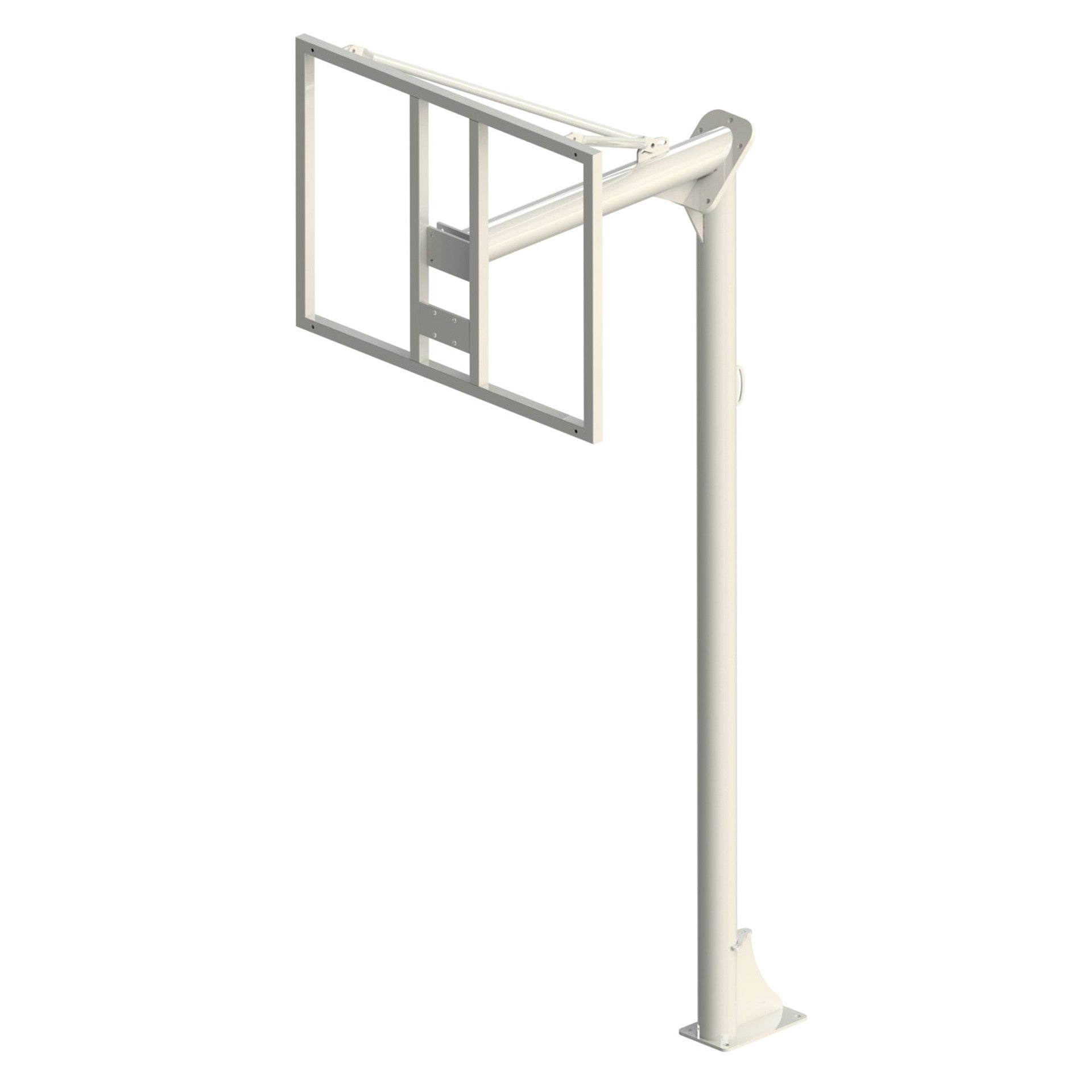 MINIBASKET MONOTUBE BASKETBALL GOAL NEW 114 MM FIXED TUBE WITH ANCHOR BASE - NO BACKBOARD, RIM