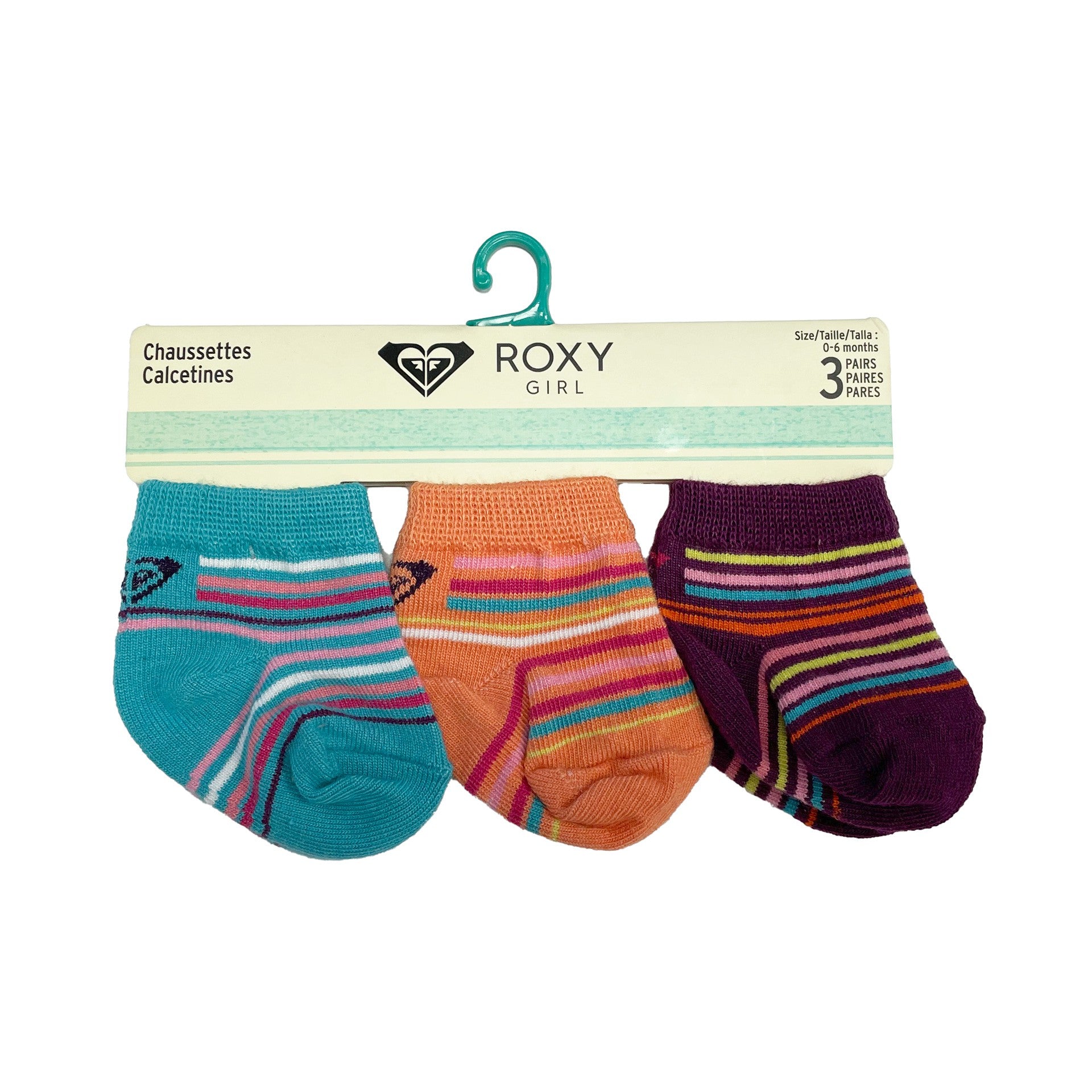 LOT DE 3 PAIRES DE CHAUSSETTES BÉBÉ ROXY INSIDE SPARK LOGO 7A508T