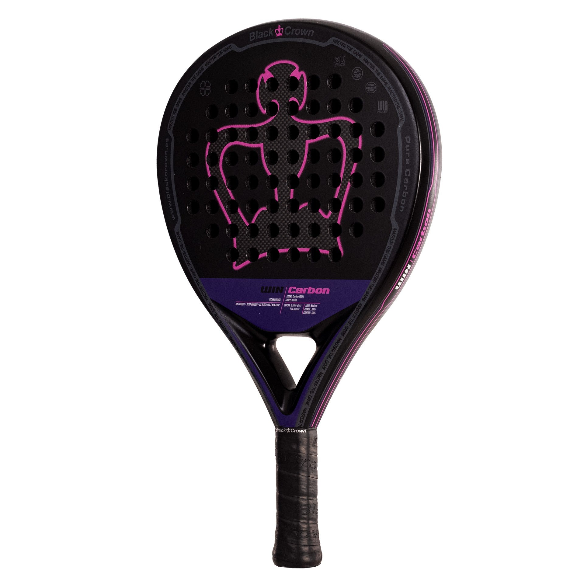 RAQUETTE DE PADEL BLACK CROWN WIN CARBON