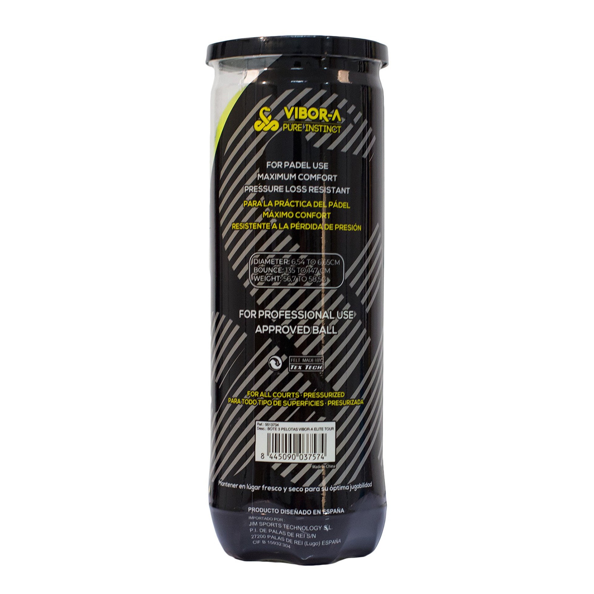 CAN OF 3 VIBOR-A ELITE TOUR PADEL BALLS