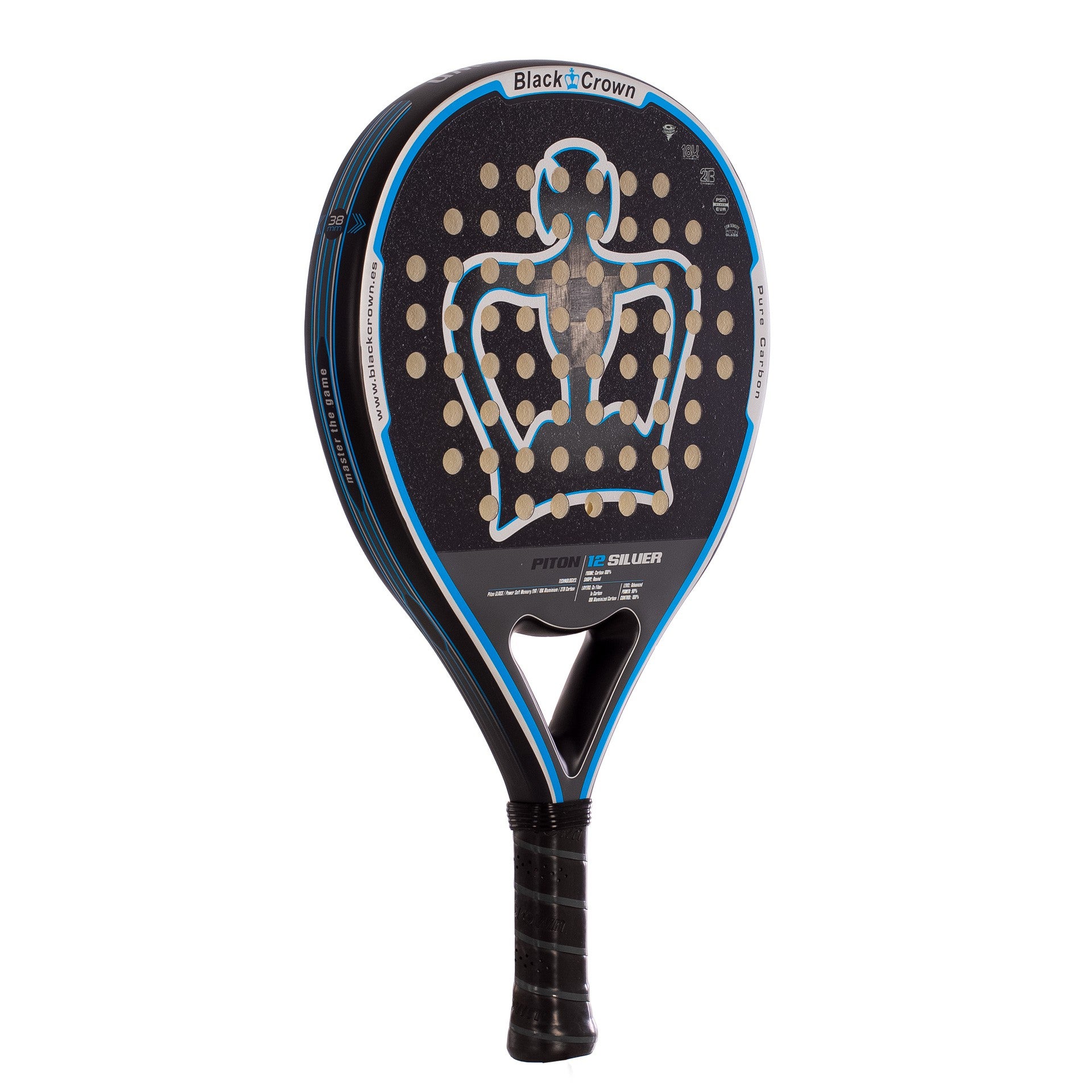 PADDLE RACKET BLACK CROWN PITON 12 SILVER