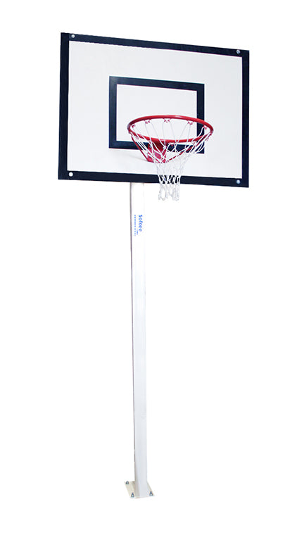 SET OF 2 DELUXE MONOTUBE MINI-BASKETBALL HOOPS TUBE 100 FIXED WITH BASE FOR ANCHORING -WITHOUT BACKBOARD OR RIM-