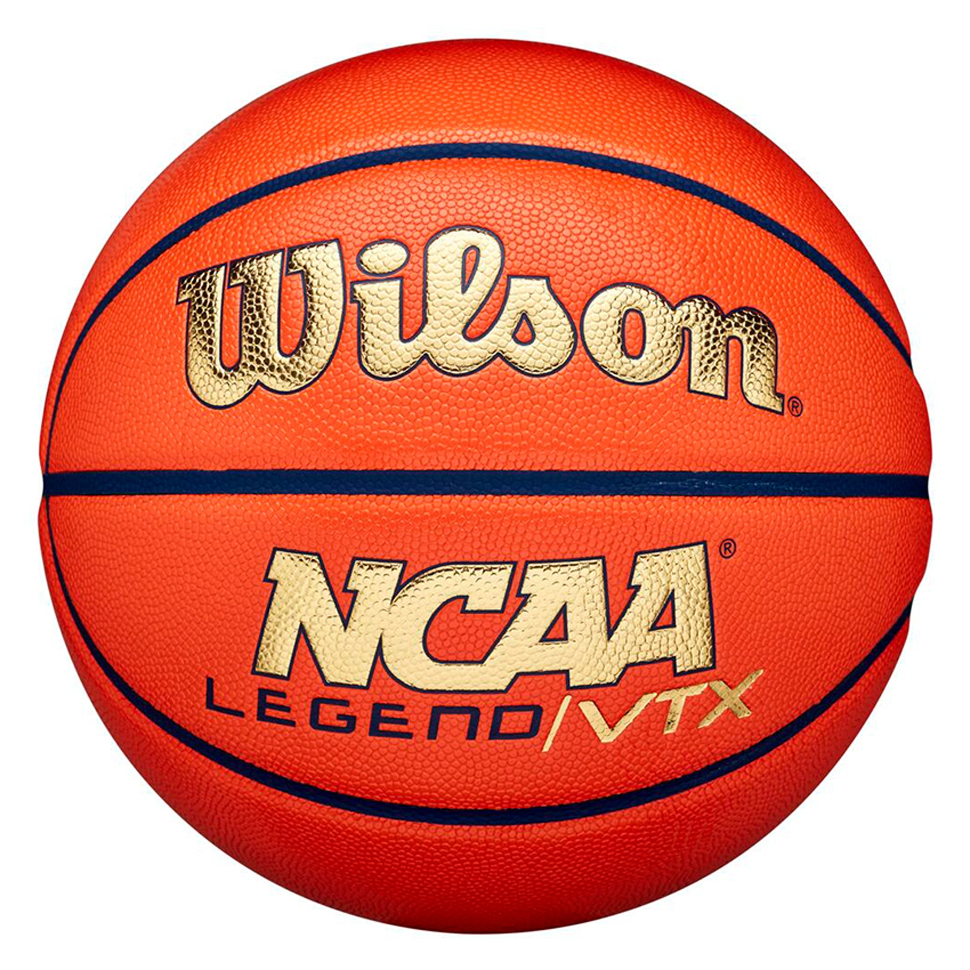 BALLON BASKET WILSON NCAA LEGEND VTX BSKT ORANGE/GOLD TAILLE 7
