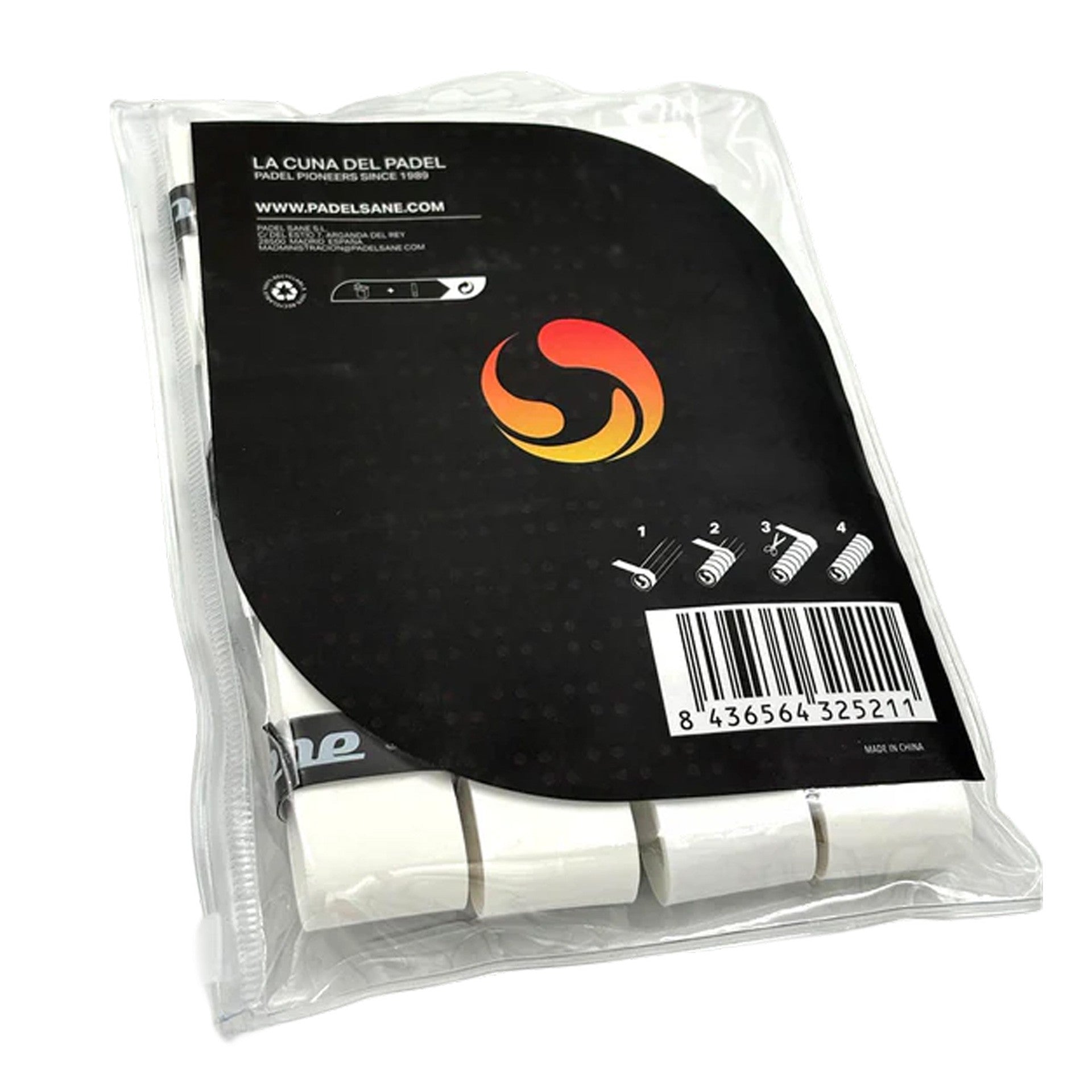BLISTER DE 12 OVERGRIPS SANE PERFORADOS BLANCOS