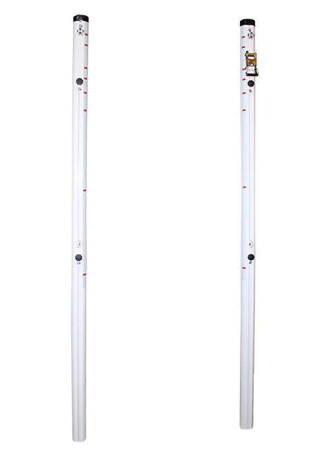 SET OF 2 FIXED ALUMINUM MULTI-HEIGHT POSTS, 90MM TUBE