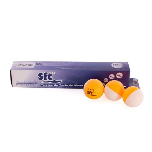 BOX 6 ABS TWO-TONE TABLE TENNIS BALLS SFT