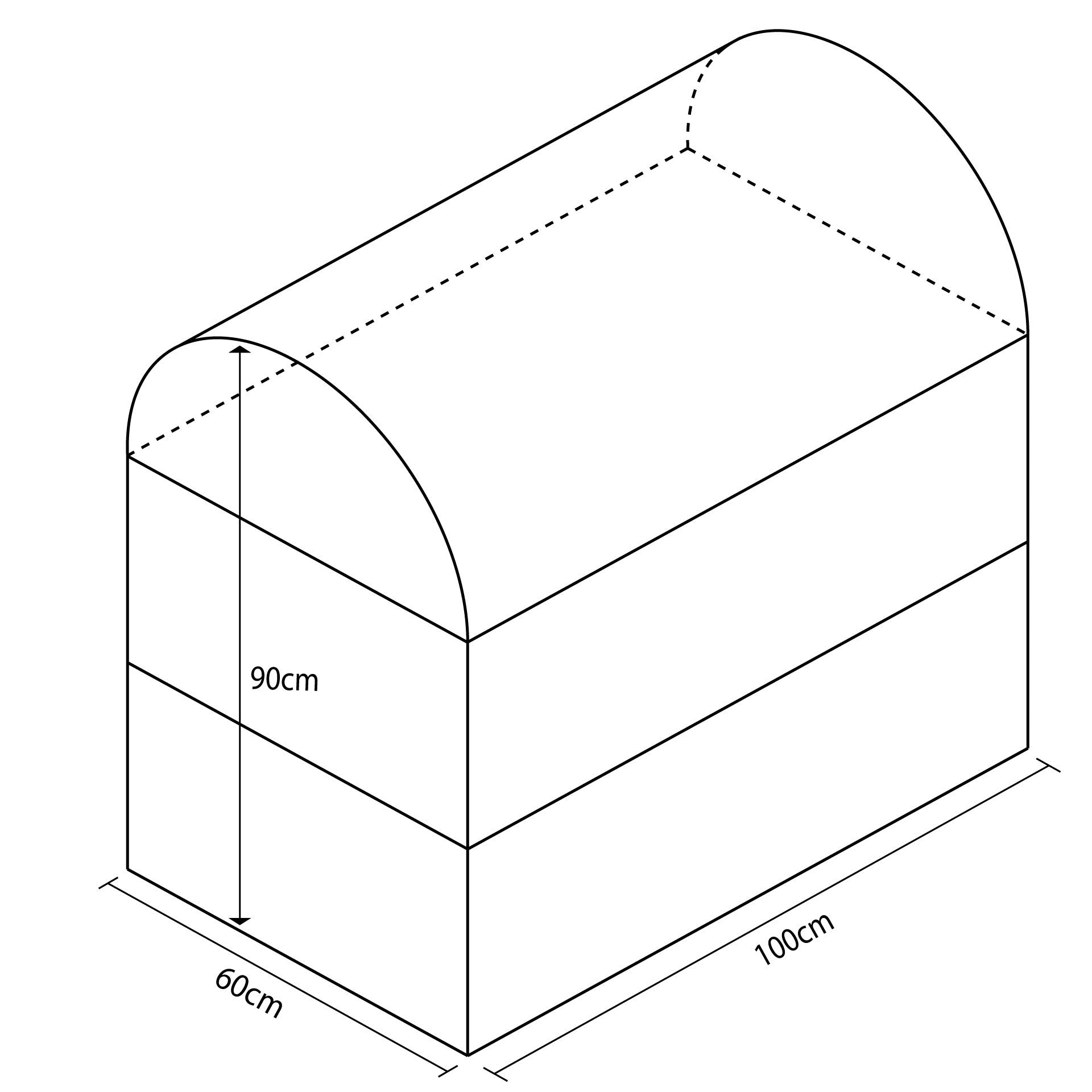 DETACHABLE CURVED FOAM PLINTH -THREE PIECES- 100X60X90CM