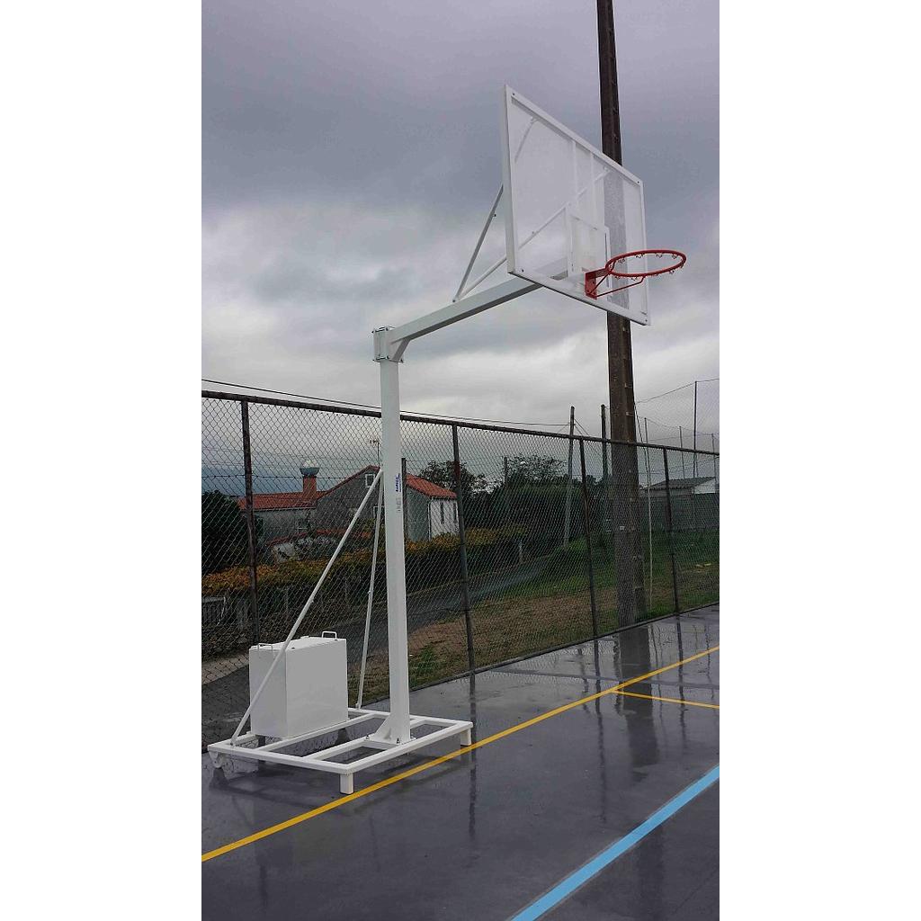 SET OF 2 DELUXE MONOTUBE BASKETBALL HOOPS 100 TUBE MOVABLE 2 WHEELS WITH CART -WITHOUT BACKBOARD, RIM