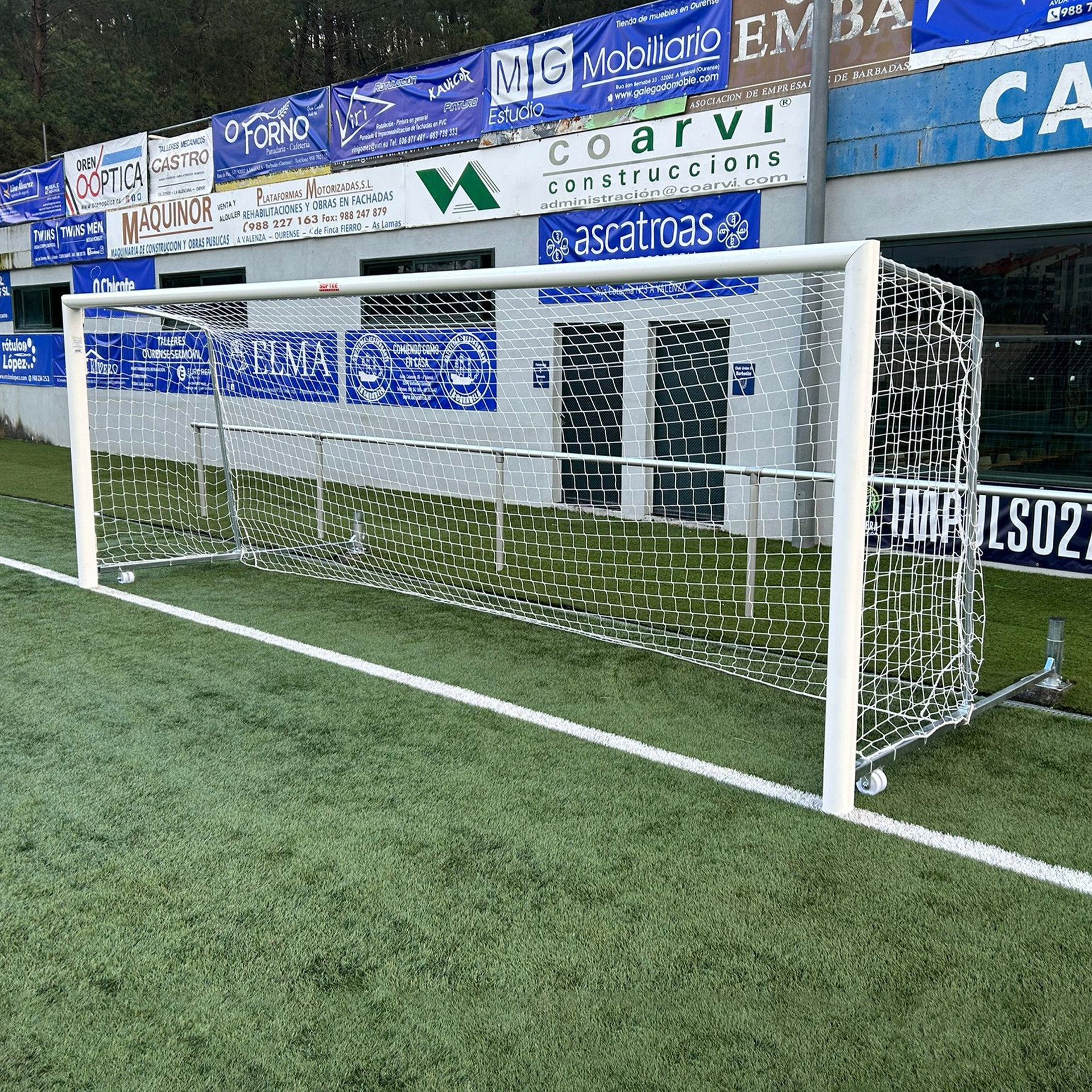 SOCCER 7 ALUMINUM GOALPOSTS 90 MM FOLDABLE WITH ZINC-PLATED NET SUPPORTS