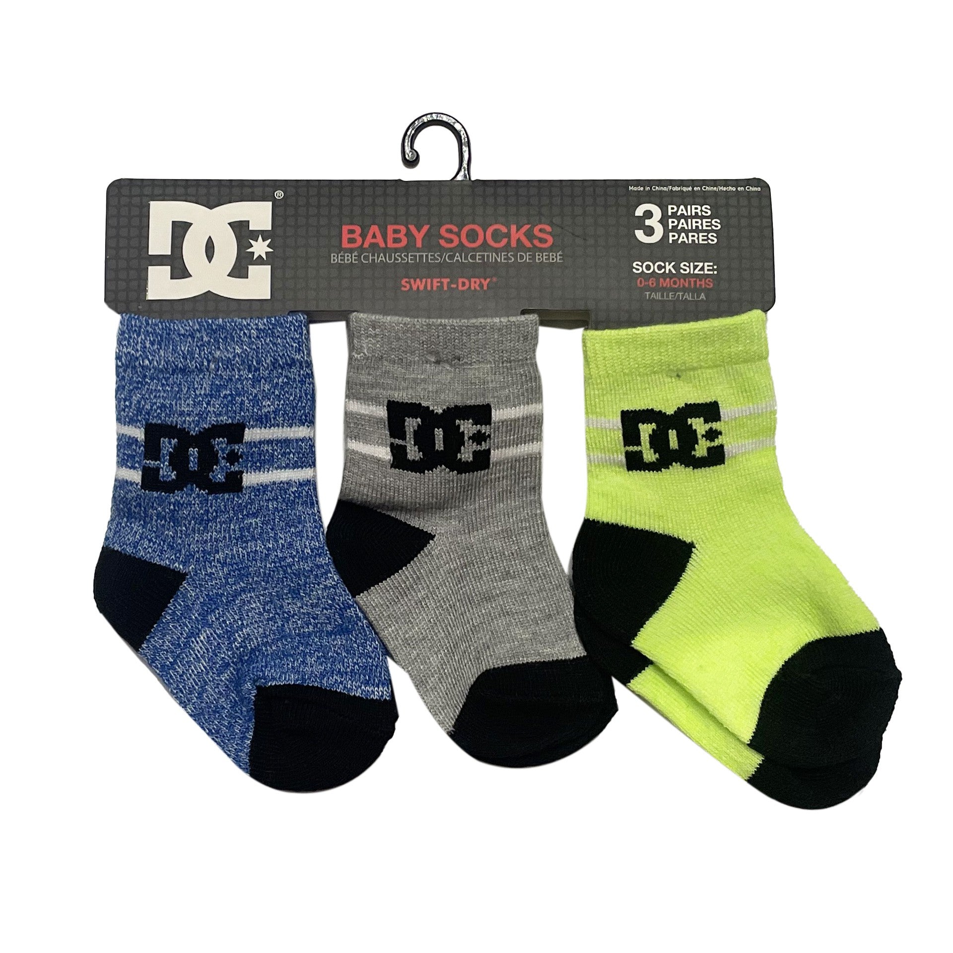 LOT DE 3 PAIRES DE CHAUSSETTES BÉBÉ DC STRIPE CREW 83724T