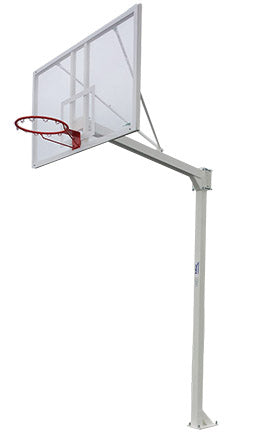 SET OF 2 DELUXE MONOTUBE FIXED BASKETBALL HOOPS WITH ANCHOR BASE -WITHOUT BACKBOARD OR RIM-