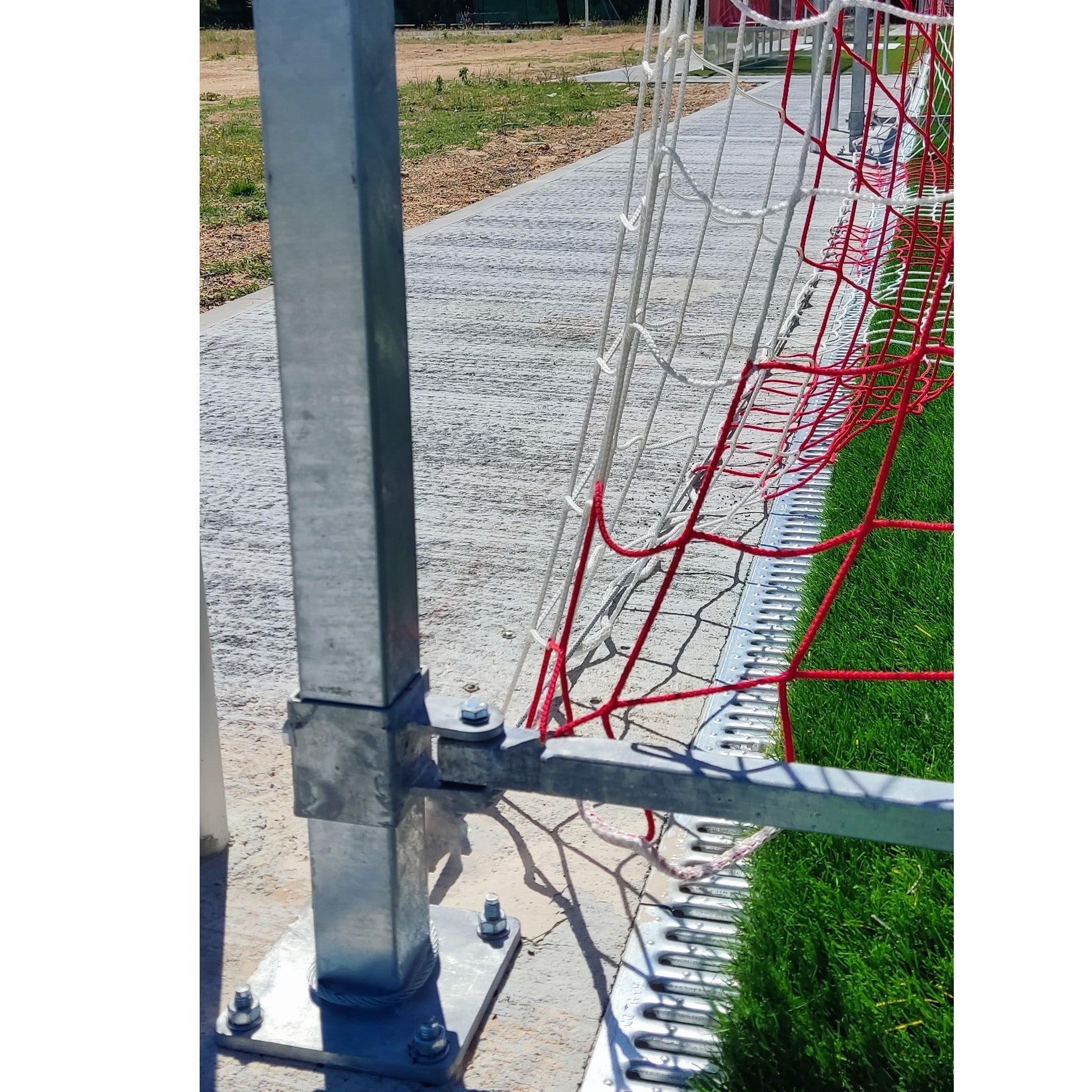 FOOTBALL 7 ALUMINIUM GOAL POSTS 90MM FOLDABLE HOT-DIPPED GALVANIZED