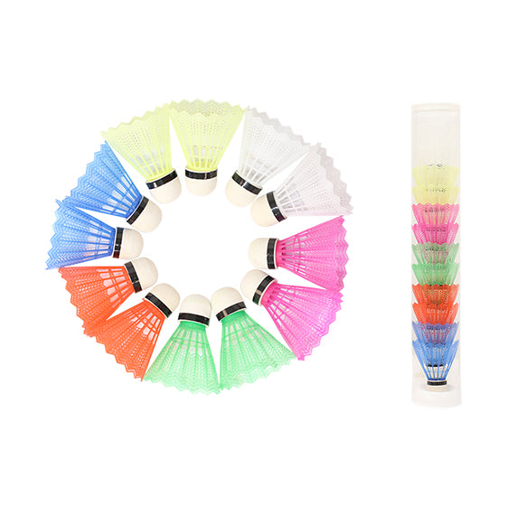BADMINTON PLASTIC SHUTTLECOCKS 12PCS