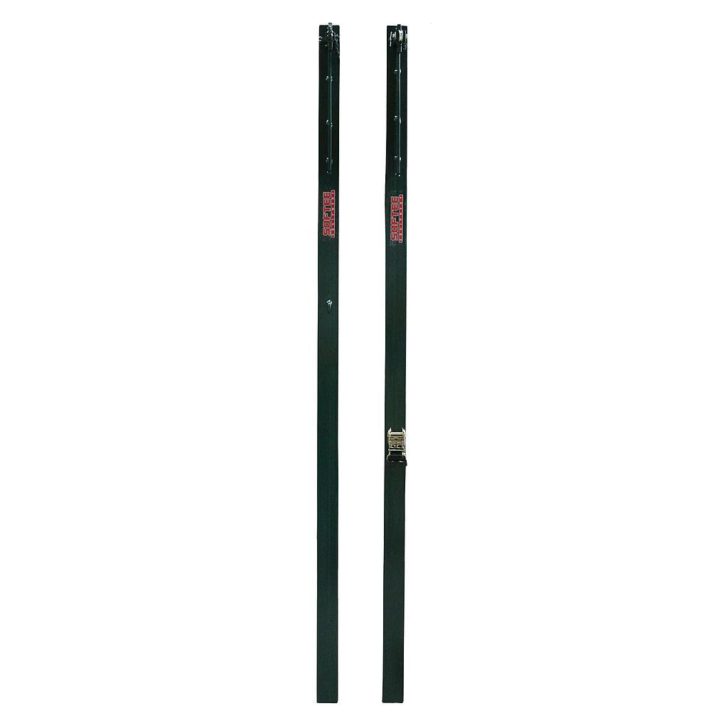 SET OF 2 FIXED 80X80MM SQUARE METAL VOLLEYBALL POSTS