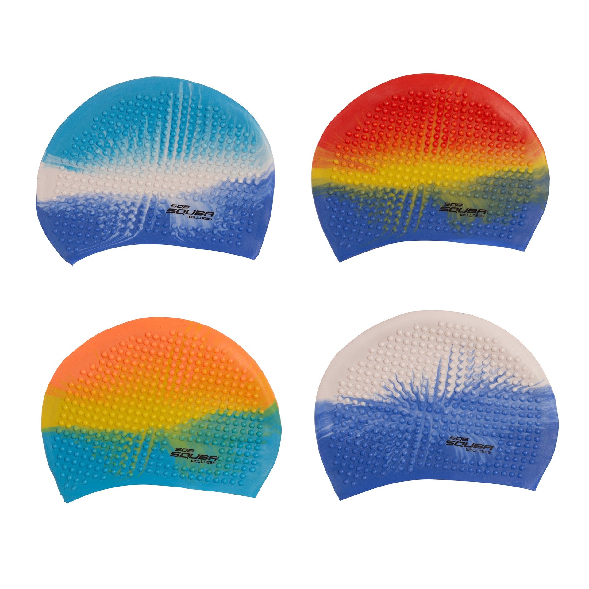SQUBA BUBBLE MULTICOLOR SILICONE SWIMMING CAP