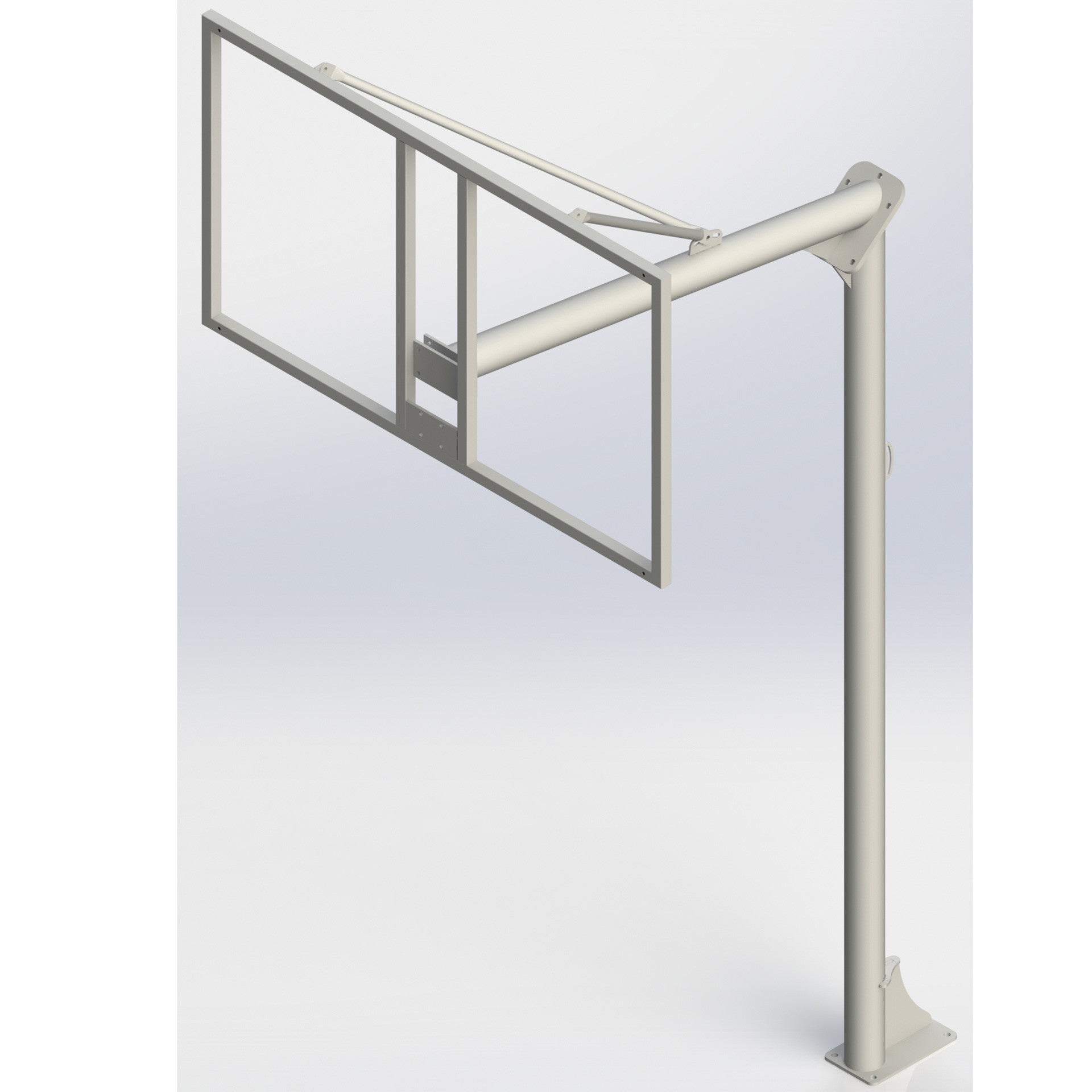 SET OF NEW VANDAL-PROOF BASKETBALL HOOPS - 114 MM LACQUERED TUBE - INCLUDES RINGS, NETS AND BACKBOARDS -