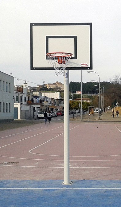MINIBASKET MONOTUBE BASKETBALL GOAL NEW 114 MM FIXED TUBE WITH ANCHOR BASE - NO BACKBOARD, RIM