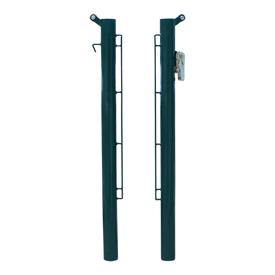 DELUXE METALLIC 80MM FIXED TENNIS POSTS SET