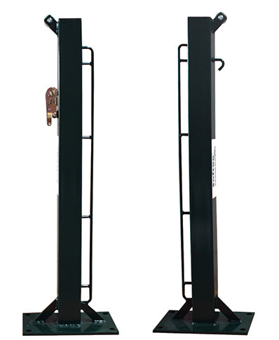 SET OF 2 FIXED PADEL POSTS SQUARE 80X80MM WITH BOLT-DOWN BASE -