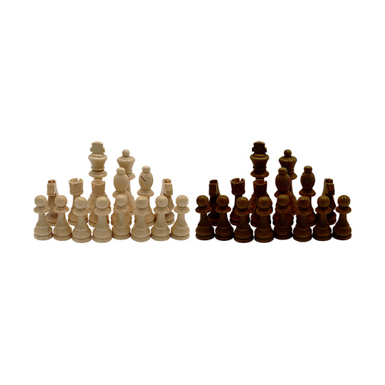 WOOD CHESS PIECES 11 CM (WHITE+BLACK)