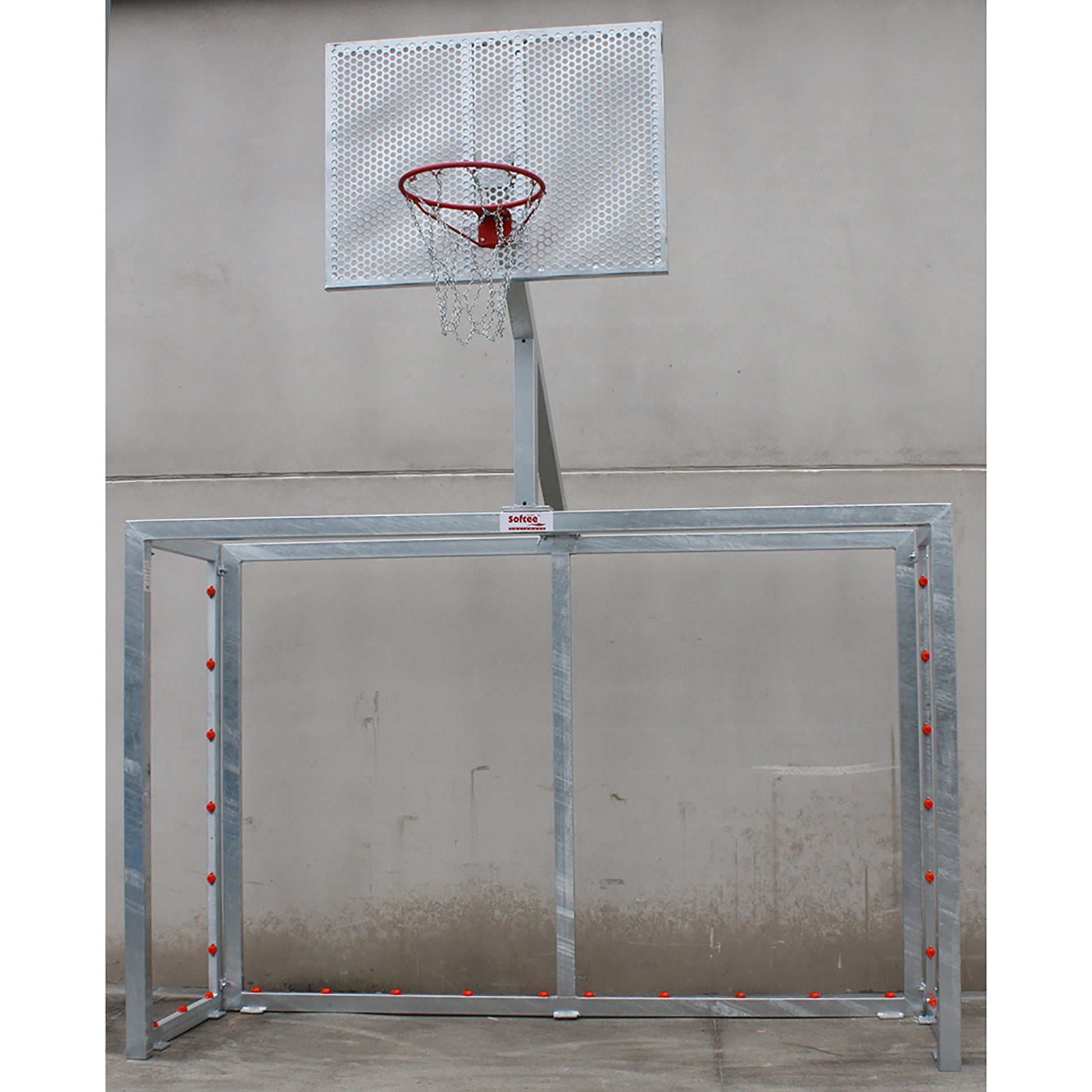 PAIR OF GALVANIZED INDOOR SOCCER/HANDBALL GOALS - BASKETBALL HOOP