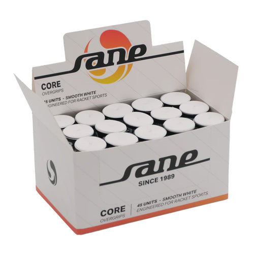 CAJA DE 45 OVERGRIPS SANE CORE LISOS BLANCOS