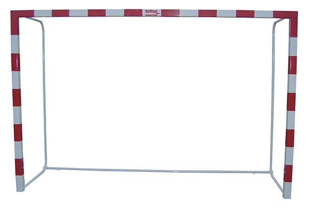 ALUMINUM HANDBALL-FUTSAL GOALS 80X80 MOVABLE WITH ROUND TUBE BASE