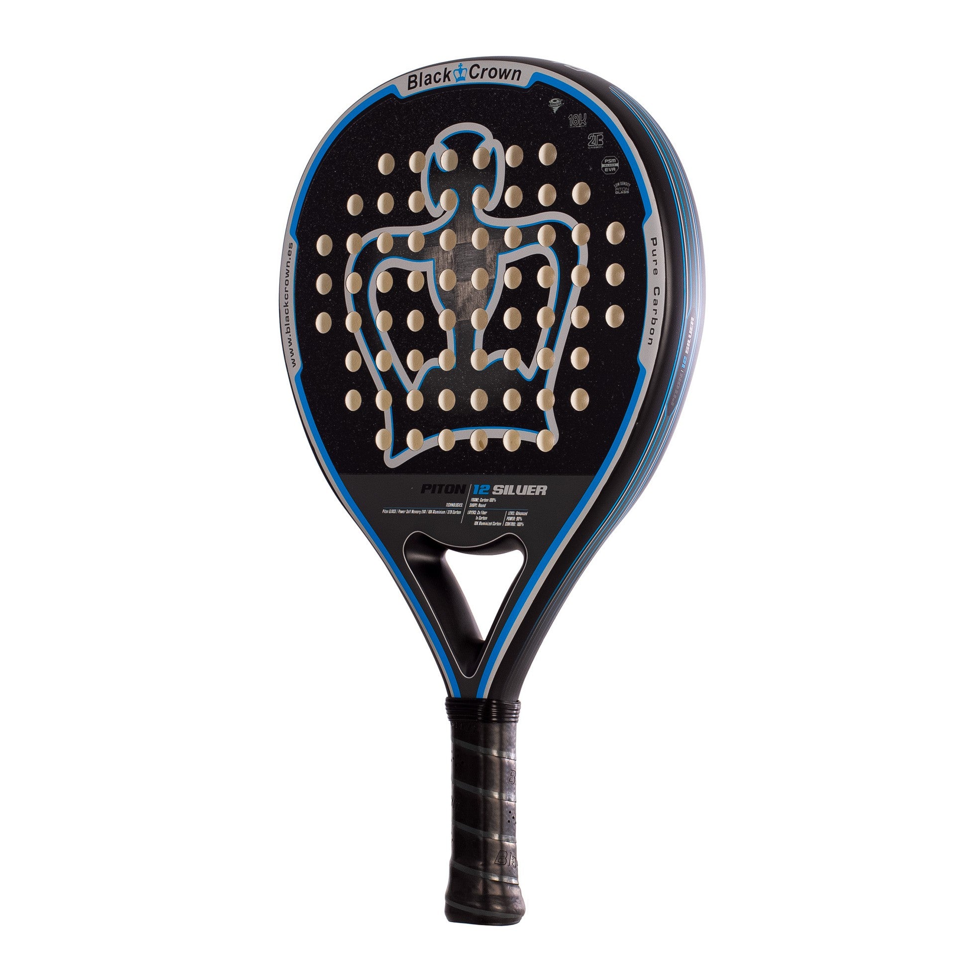 PADDLE RACKET BLACK CROWN PITON 12 SILVER