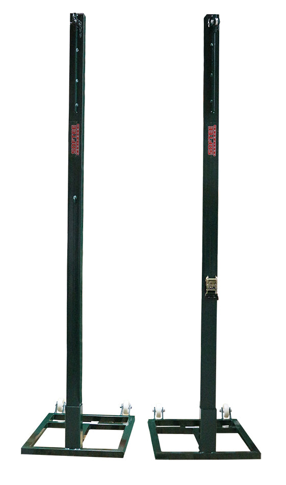 SET OF MOVABLE SQUARE METAL VOLLEYBALL POSTS 80X80MM