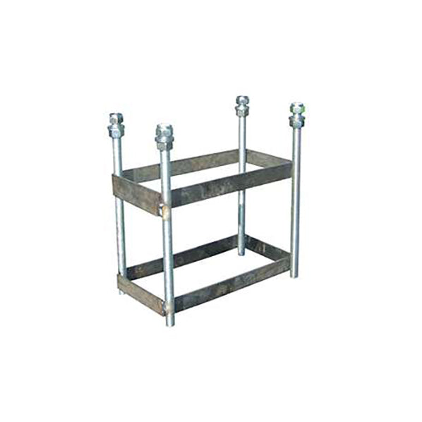 SET OF GALVANIZED BASKETBALL HOOPS, SINGLE-POST, NEW 114 MM TUBE, FIXED WITH ANCHOR BASE - WITHOUT BACKBOARD, RIM
