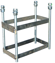 SET OF 2 DELUXE MONOTUBE FIXED BASKETBALL HOOPS WITH ANCHOR BASE -WITHOUT BACKBOARD OR RIM-