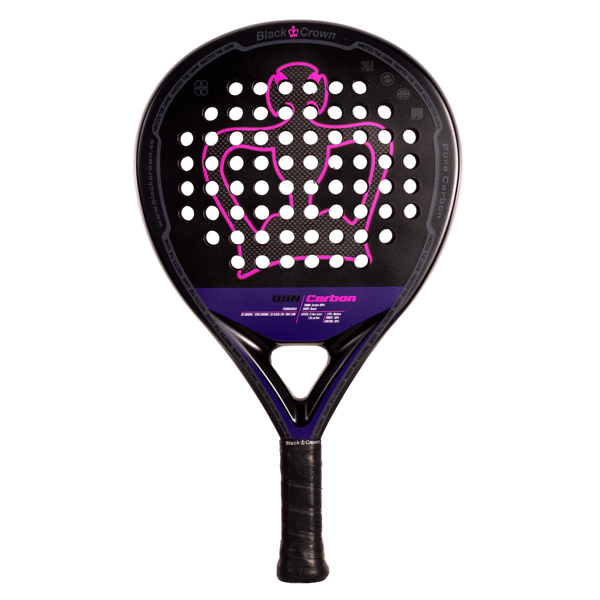 RAQUETTE DE PADEL BLACK CROWN WIN CARBON