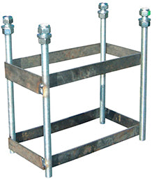 SET OF 2 FIXED SINGLE-POST BASKETBALL HOOPS, NEW 114MM TUBE -WITHOUT BACKBOARD, RIM- WITH ANCHOR BASE