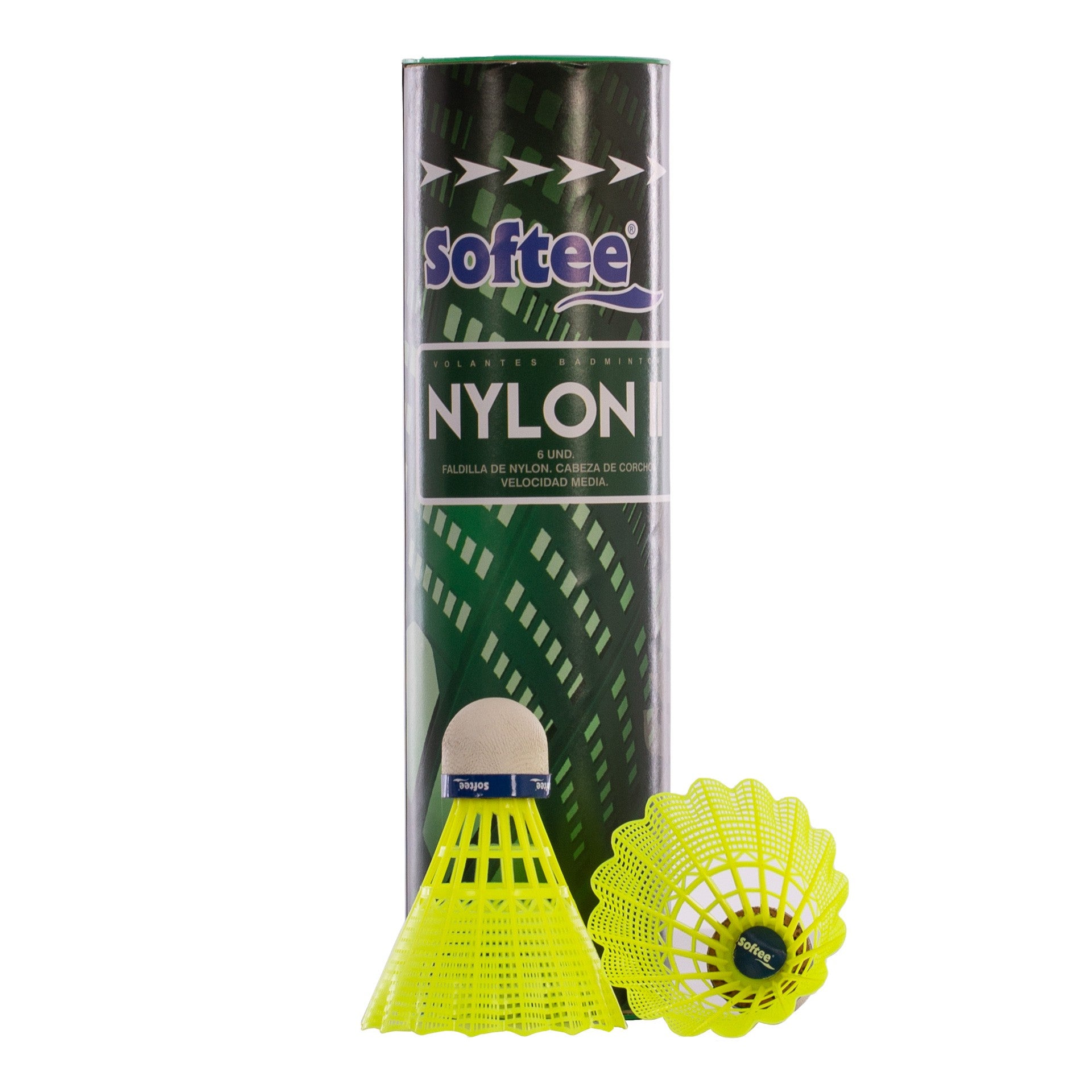 BADMINTON SHUTTLECOCKS SOFTEE NYLON II 6PCS