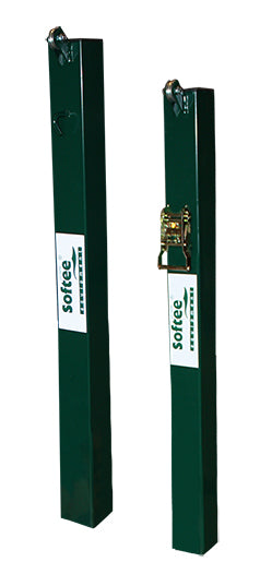 SQUARE FIXED METAL TENNIS POSTS 80X80MM