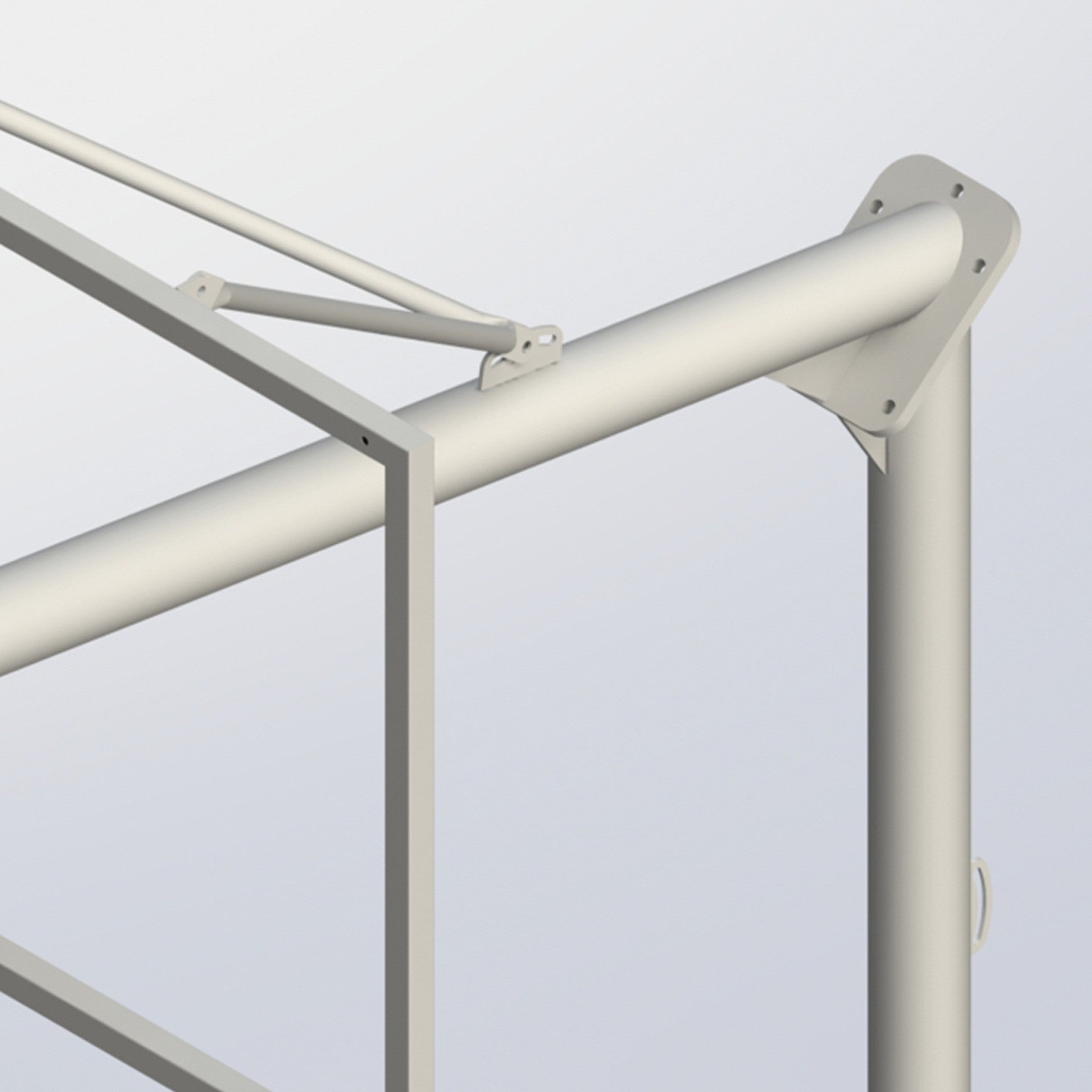 SET OF NEW VANDAL-PROOF BASKETBALL HOOPS - 114 MM LACQUERED TUBE - INCLUDES RINGS, NETS AND BACKBOARDS -