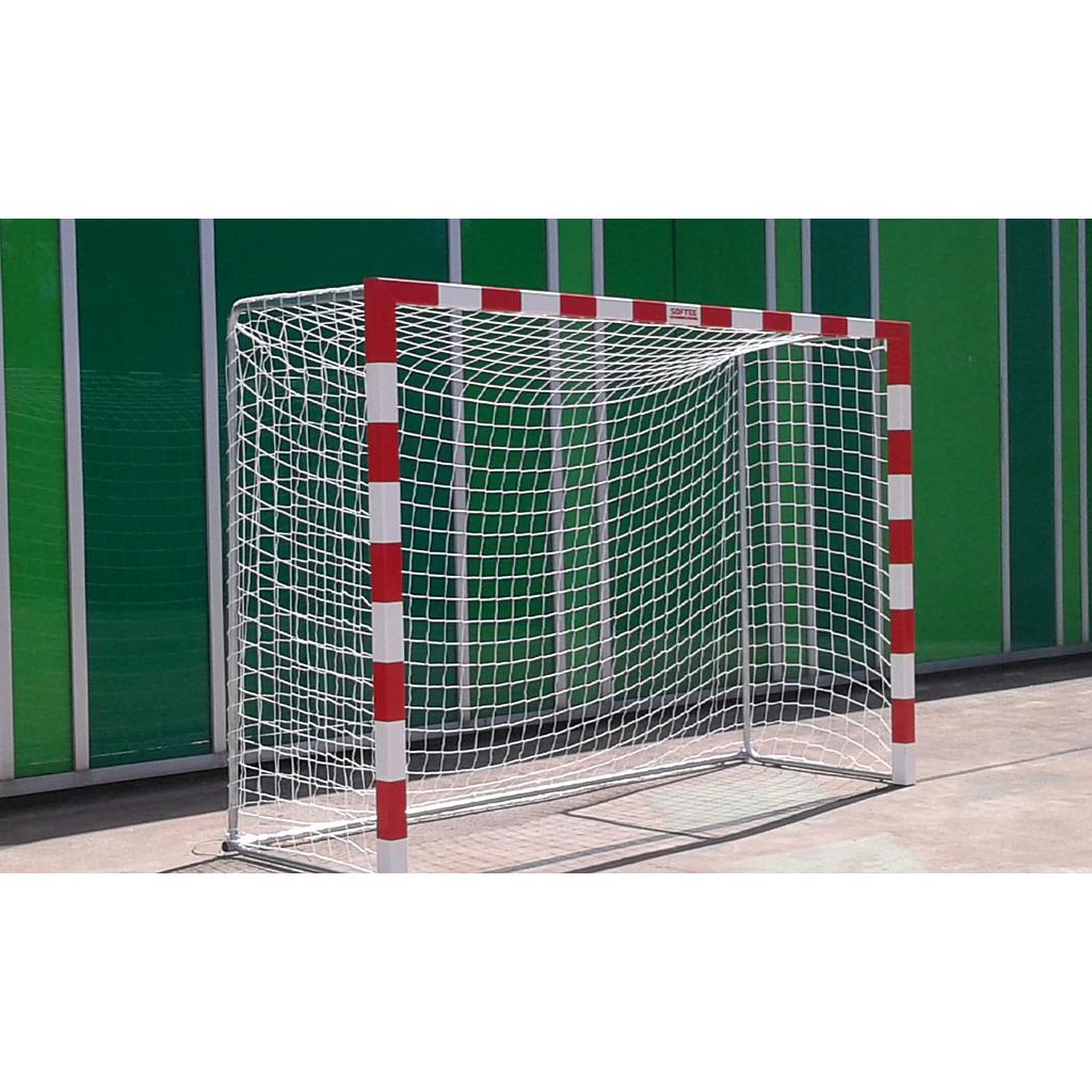 ALUMINUM HANDBALL-FUTSAL GOALS 80X80 MOVABLE WITH ROUND TUBE BASE