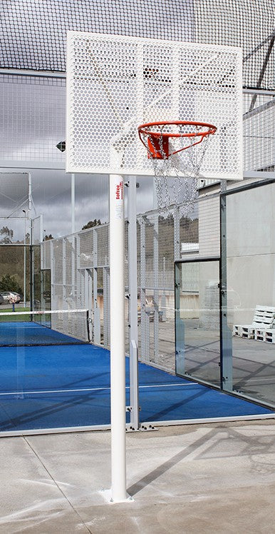 SET OF 2 ANTI-VANDAL MINI-BASKETBALL HOOPS, 114MM POWDER-COATED TUBING -INCLUDES RIMS, NETS, AND BACKBOARDS-