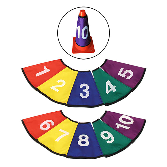 SET OF 10 NUMBERED COVERS FOR SEMI-RIGID CONES
