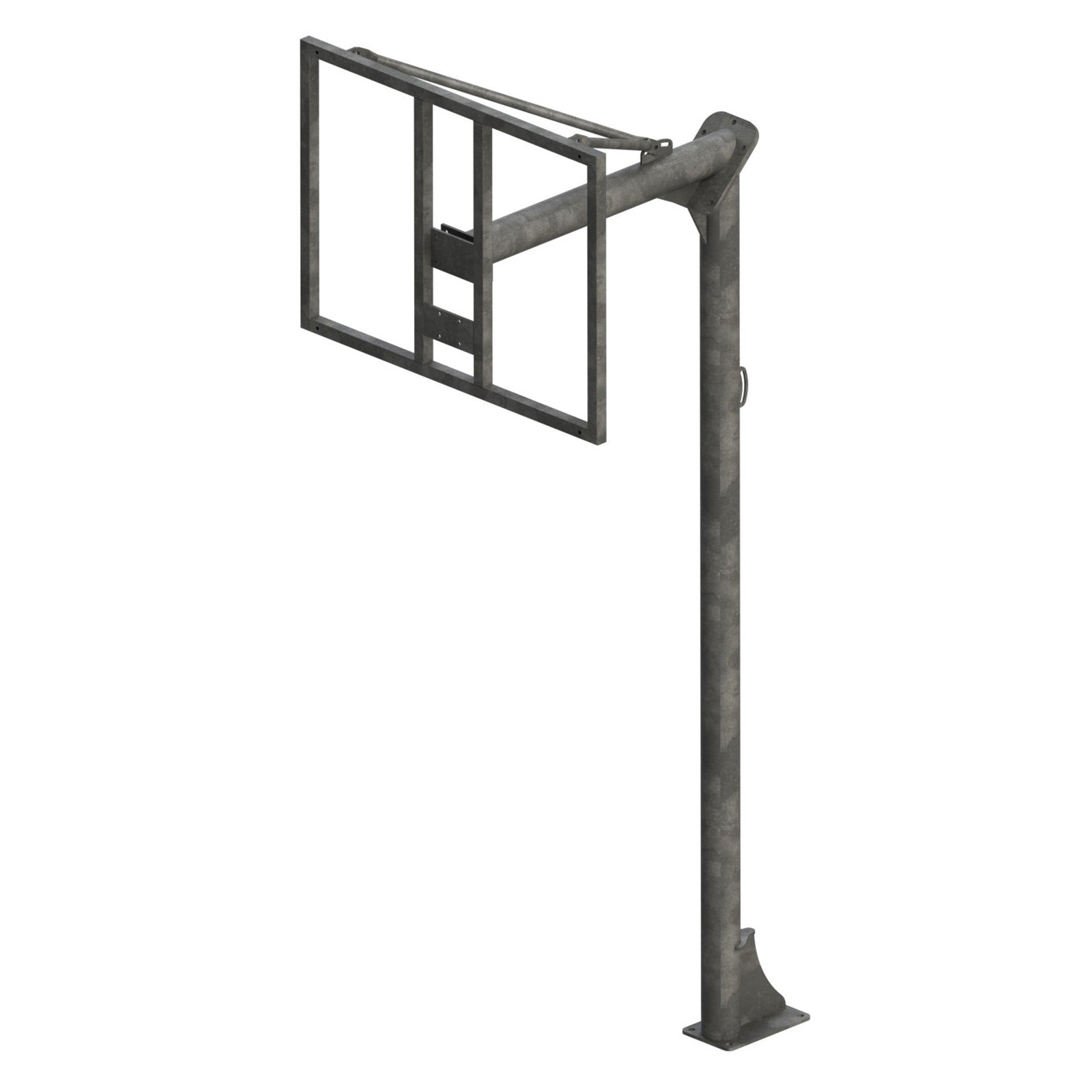 ANTI-VANDALISM BASKETBALL HOOP SET MINIBASKET NEW 114 MM GALVANIZED TUBES -INCLUDES RIMS, NETS, AND BACKBOARDS-