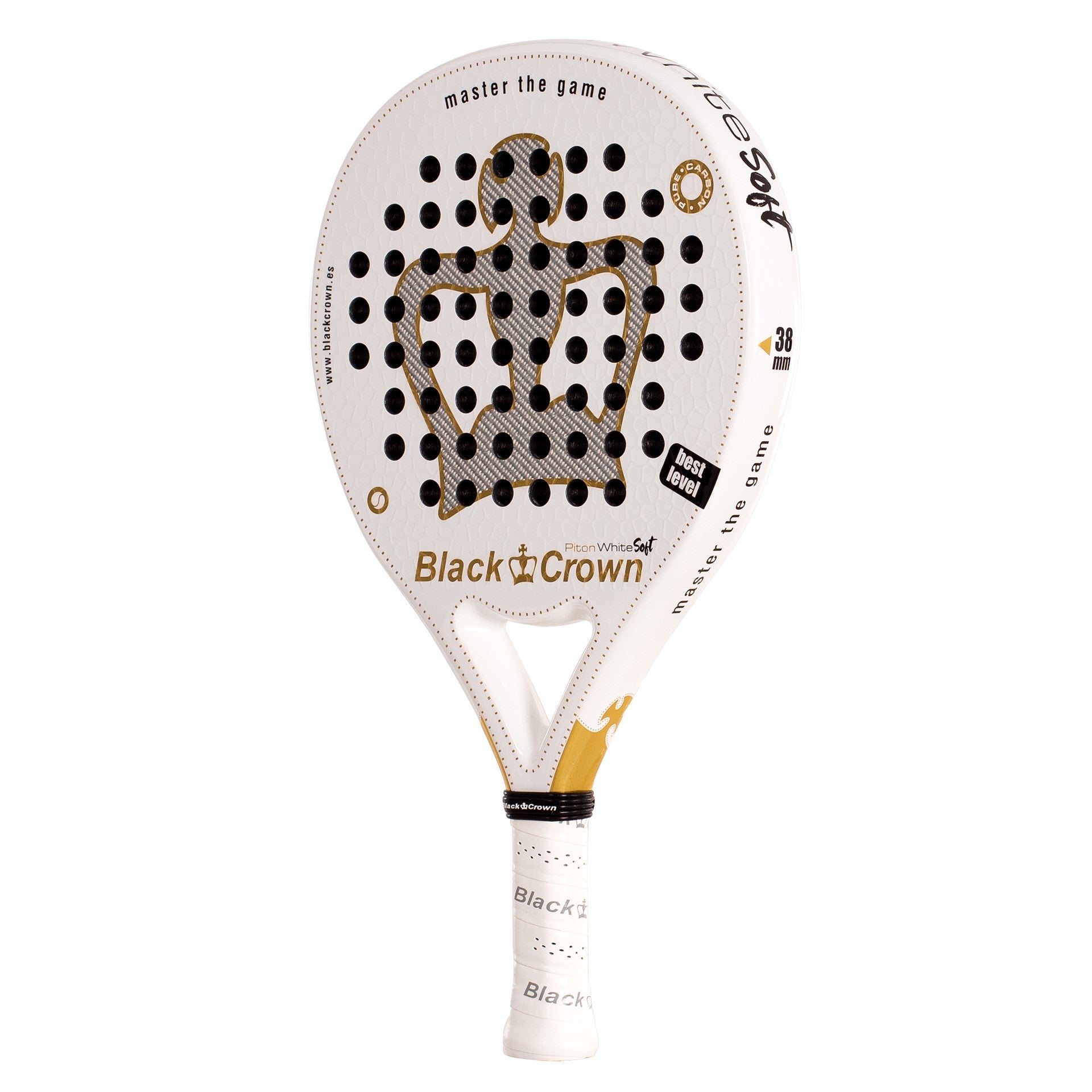 BLACK CROWN PITON WHITE SOFT PADDLE RACKET