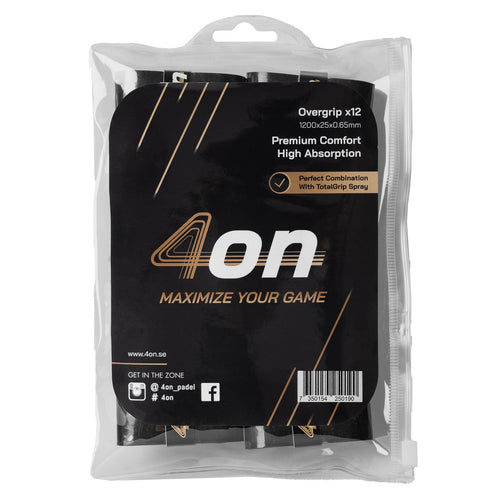 BLISTER OVERGRIP NEGRO 4ON PREMIUM COMFORT - 12 PIEZAS