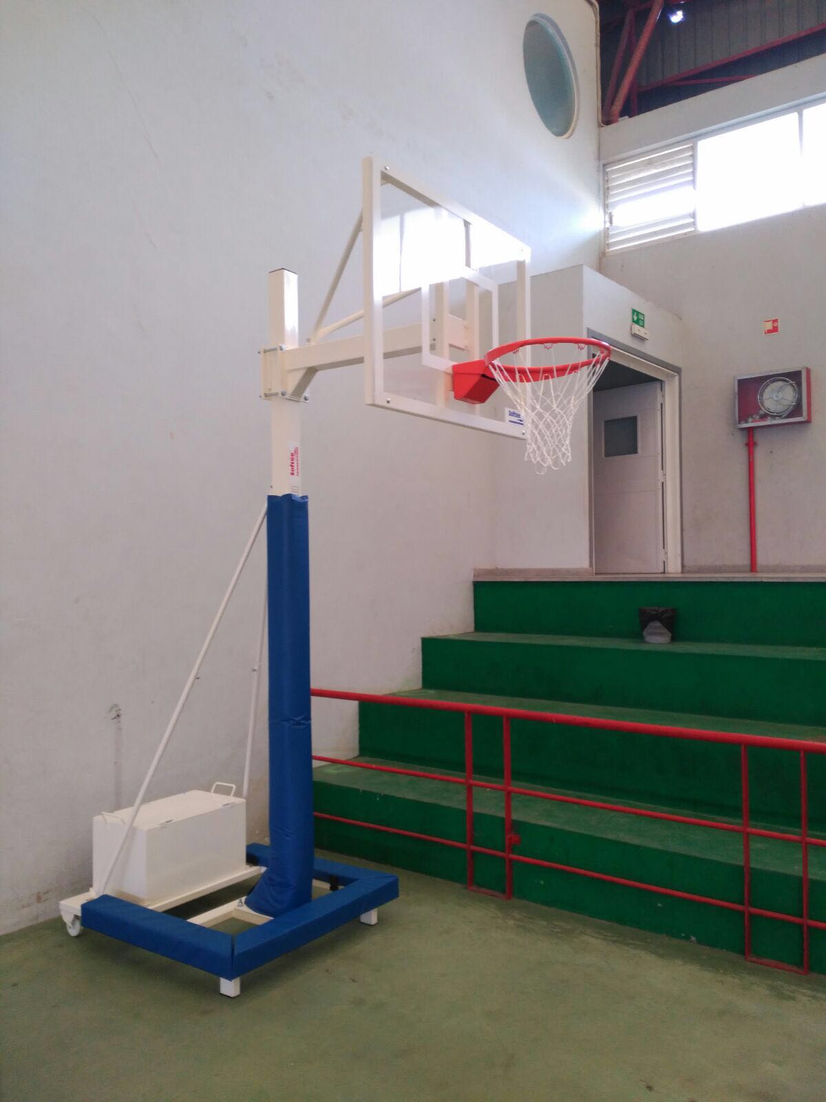 SET OF 2 DELUXE MONOTUBE MINI BASKETBALL HOOPS, 100 TUBE, MOBILE WITH 2 WHEELS AND CART -WITHOUT BACKBOARD, RIM
