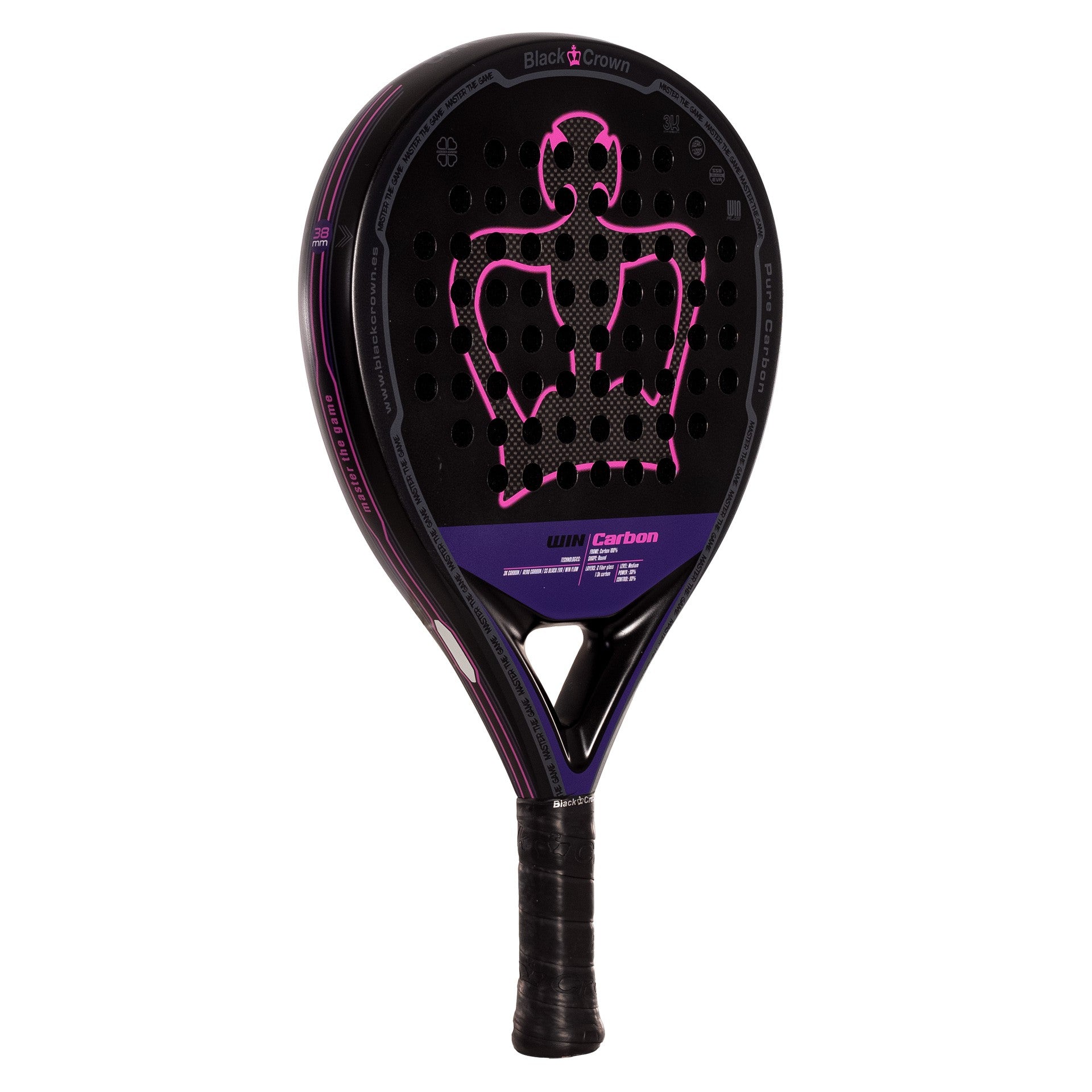 RAQUETTE DE PADEL BLACK CROWN WIN CARBON