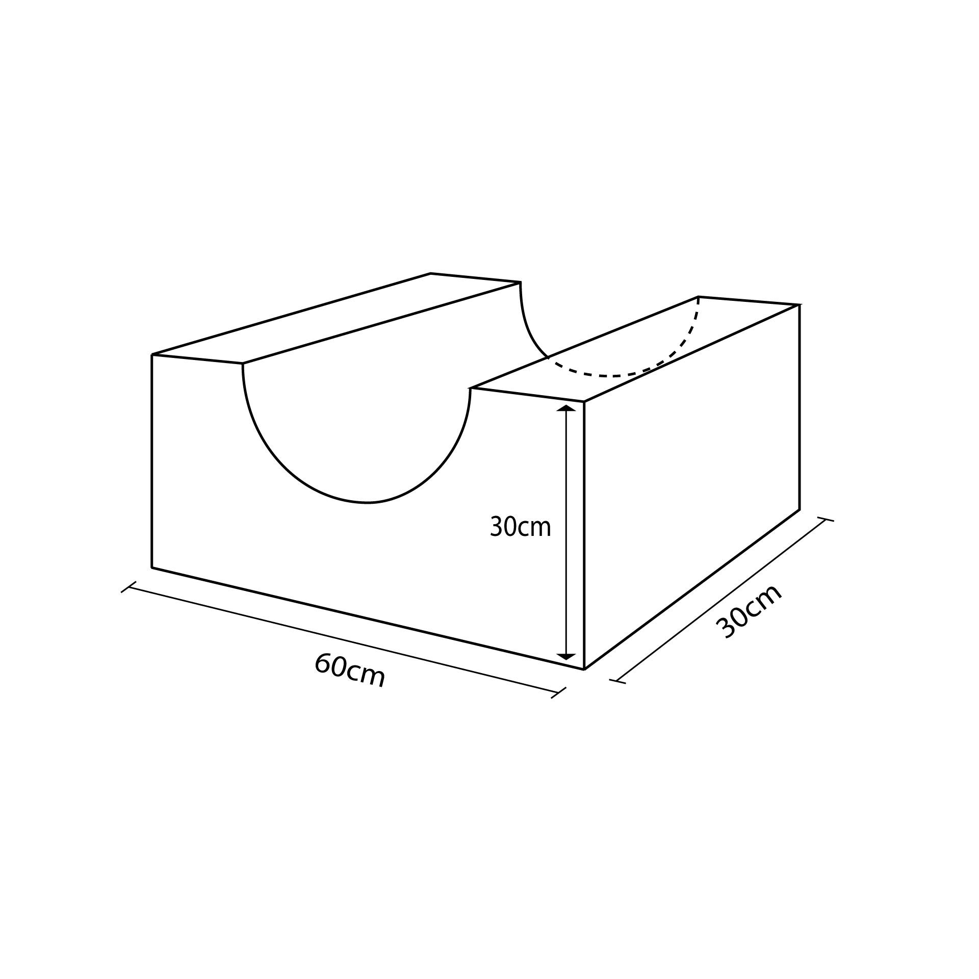 CURVED MINI-SEAT SHAPE 30X30X60CM