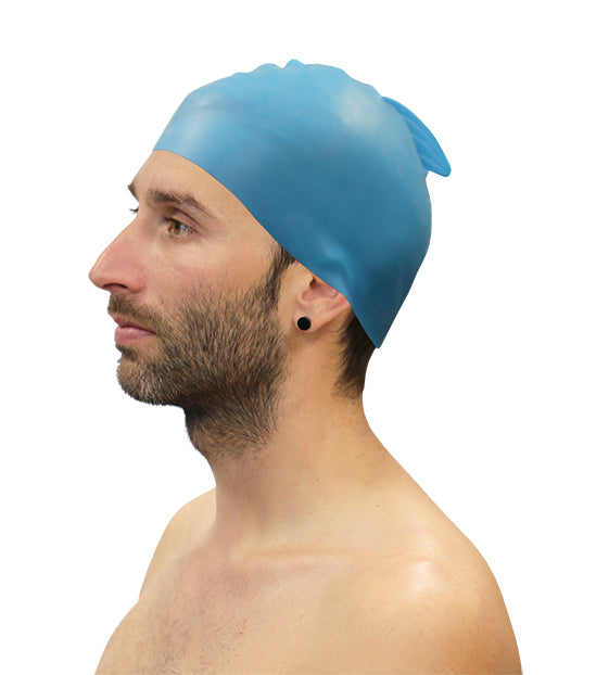 SOFTEE SILICONE SWIMMING CAP WITH FIN
