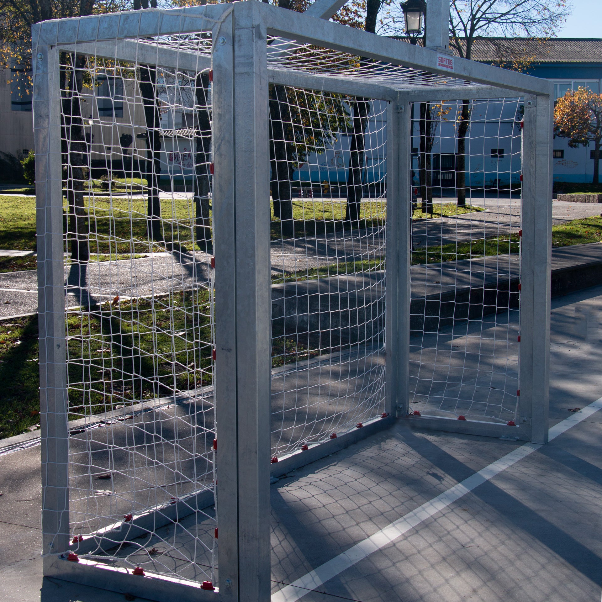 PAIR OF GALVANIZED INDOOR SOCCER/HANDBALL GOALS - BASKETBALL HOOP